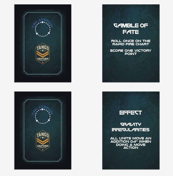 Trilaterum and Tango Uniform Random Objective and Event Cards